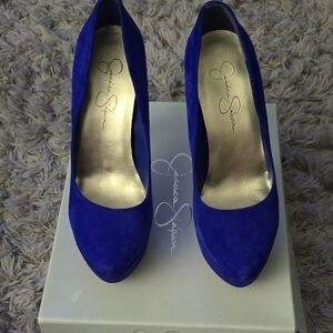 Jessica Simpson Blue Suede Heels